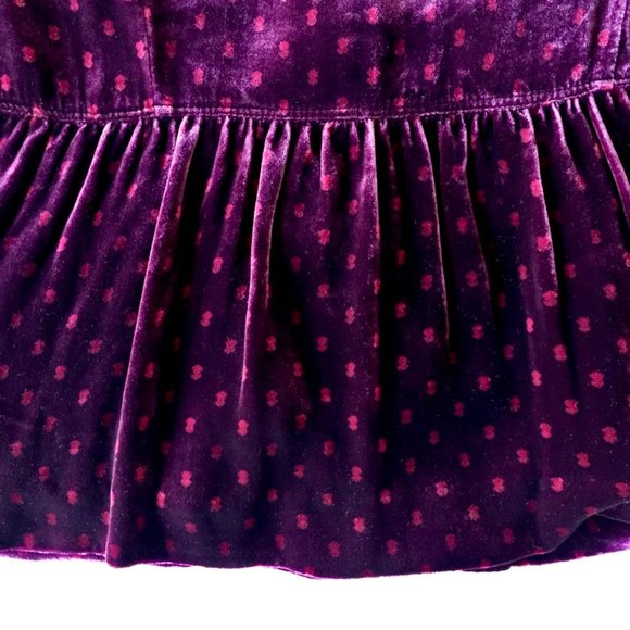 Anthropologie - Elevenses - Velvet Peplum Jacket - Swiss Dot Print - Wine - 4 - Picture 12 of 12